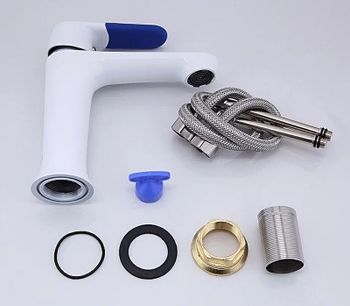 Смеситель для раковины Frap H34 F1034 Белый Хром — фото 9, Смесители для раковины