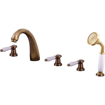 Смеситель на борт ванны Rav Slezak Morava retro MK576.5PSM Бронза — фото 1, Смесители на борт ванны