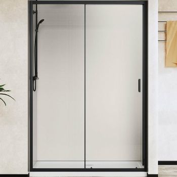 Душевая дверь Vincea City 140 VDS-5CT140CLB профиль Черный стекло прозрачное — фото 6, Раздвижные душевые двери