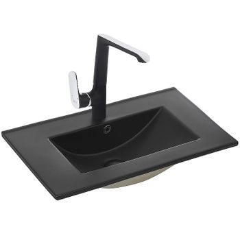Раковина WeltWasser Deilbach 7506 70 MT- BL 10000005564 Черная матовая — фото 1, Раковины встраиваемые сверху