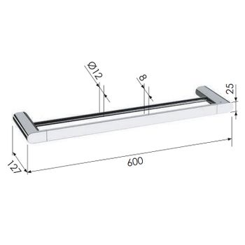 Полотенцедержатель Remer Lounge LN33VO двойной Бронза — фото 2, Полотенцедержатели