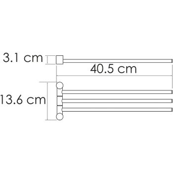 Полотенцедержатель WasserKRAFT K-1033BLACK поворотный Черный матовый — фото 2, Полотенцедержатели