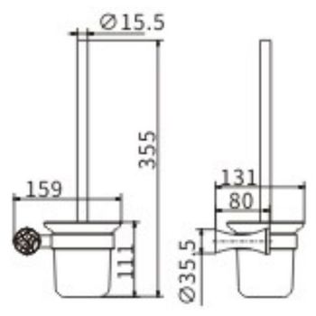 Ершик для унитаза CeramaLux Virginia 94313A Хром — фото 2, Ершики для унитаза