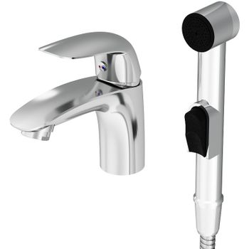 Смеситель для раковины Damixa Eclipse 310300001 с гигиеническим душем Хром — фото 2, Смесители для раковины