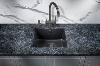 Кухонная мойка Milacio Leon 45 Cuarzo MC.77091 Черная матовая — фото 3, Кухонные мойки