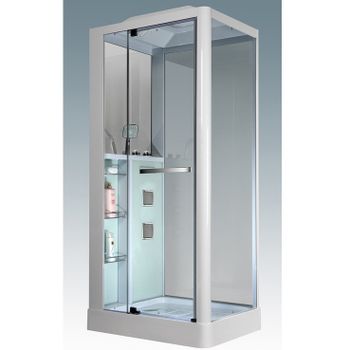 Душевая кабина Grossman GR-122 100x80 профиль Белый стекло прозрачное — фото 2, Душевые кабины