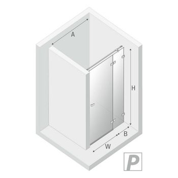 Душевая дверь New Trendy Avexa Black 120 R EXK-1555 профиль Черный стекло прозрачное — фото 13, Распашные душевые двери