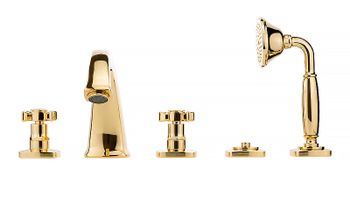Смеситель на борт ванны Migliore Korona 28503 Золото — фото 2, Смесители на борт ванны