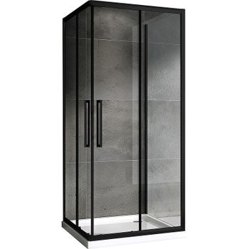 Душевой уголок Abber Schwarzer Diamant 90х90 AG02090BH-S90B профиль Черный стекло прозрачное — фото 1, Квадратные душевые уголки