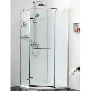 Душевой уголок Azario Montreal 90х90 AZ-NWG3231 900 L профиль Золото стекло прозрачное — фото 1, Душевые уголки трапеция