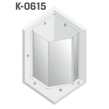 Душевой уголок New Trendy New Soleo Black 100х80 R K-0615 профиль Черный стекло прозрачное — фото 7, Душевые уголки трапеция