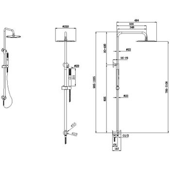 Душевая система Allen Brau Priority 5.31031-BN Никель брашированный — фото 4, Душевые стойки