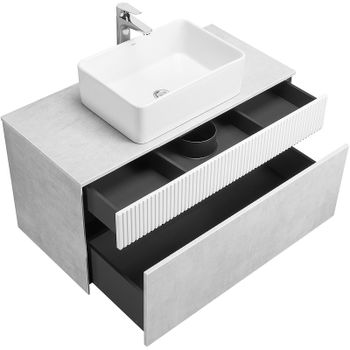 Тумба под раковину Aquaton Марбл 100 1A276301MH4C0 подвесная Слэйт Белый матовый — фото 9, Тумбы под раковину