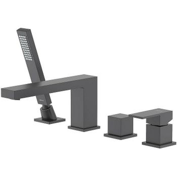 Смеситель на борт ванны Aquatek Либра AQ1648MB Черный матовый — фото 1, Смесители на борт ванны