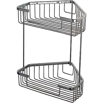 Полка корзина Haiba HB335-1 угловая Хром — фото 1, Полки для ванной и душа