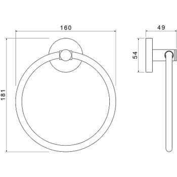 Кольцо для полотенец Aquatek Европа AQ4112MB Черное матовое — фото 2, Полотенцедержатели