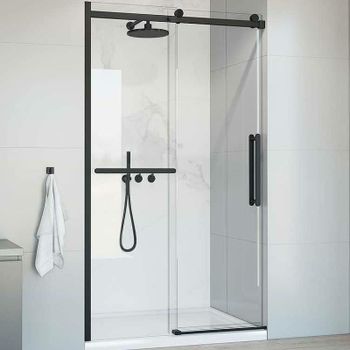Душевая дверь Vincea Como Soft 120 VDS-1CS120CLB профиль Черный стекло прозрачное — фото 1, Раздвижные душевые двери