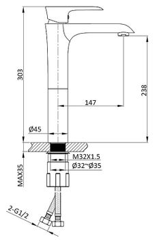 Смеситель для раковины Vincea Esse VBF-1E2MB Черный матовый — фото 3, Смесители для раковины