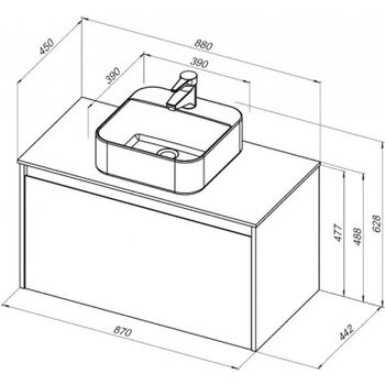 Тумба под раковину Aquanet Nova Lite 90 249517 подвесная Дуб рустикальный — фото 6, Тумбы под раковину