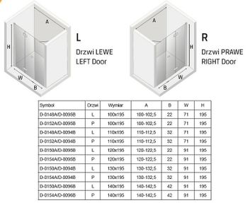 Душевая дверь New Trendy New Soleo Chrome 140 L D-0150A/D-0096B профиль Хром стекло прозрачное — фото 9, Складные душевые двери
