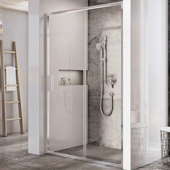 Душевая дверь Ravak Blix Slim BLSDP2-100 X0PMA0C00Z1 профиль Хром стекло Transparent — фото 1, Раздвижные душевые двери