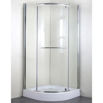 Душевой уголок Grossman GR-7090 190х90 профиль Хром стекло прозрачное — фото 1, Душевые уголки четверть круга