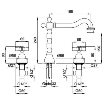 Смеситель для раковины Migliore Princeton 19371 Состаренный хром — фото 2, Смесители для раковины