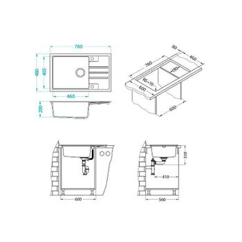 Кухонная мойка Alveus Granital Intermezzo 130 Arctic G11 780x480x200 1117046 Белая — фото 5, Кухонные мойки