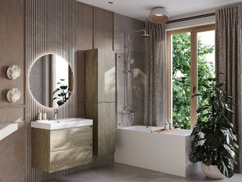 Тумба под раковину Roca Ona 80 A857630511 подвесная Темный вяз — фото 6, Тумбы под раковину