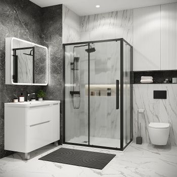 Товар: Душевой уголок Grossman Cosmo 100х80 120.K33.02.1080.21.02 профиль Черный матовый стекло шиншилла - фото 1 Душевой уголок Grossman Cosmo 100х80 120.K33.02.1080.21.02 профиль Черный матовый стекло шиншилла — фото 1, Прямоугольные душевые уголки