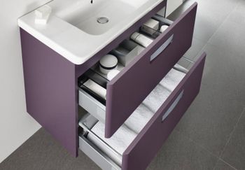 Тумба под раковину Roca The Gap 80 ZRU9302740 подвесная Фиолетовая — фото 4, Тумбы под раковину