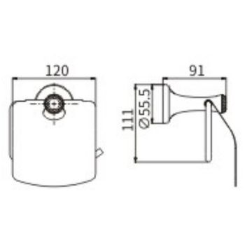 Держатель туалетной бумаги CeramaLux Valencia 88507G с крышкой Золото — фото 2, Держатели туалетной бумаги