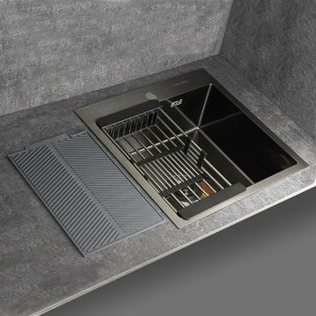 Кухонная мойка Fabia 50х50 50503G Графит — фото 5, Кухонные мойки