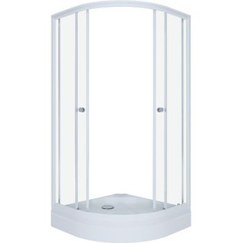 Душевой уголок Triton Ультра 80х80 А Щ0000061784 профиль Белый стекло прозрачное — фото 3, Душевые уголки четверть круга