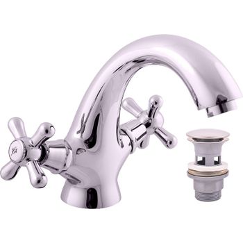 Смеситель для раковины Rav Slezak Morava retro MK129.5 Хром — фото 1, Смесители для раковины