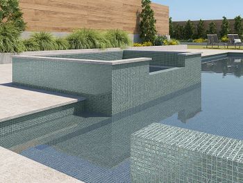 Стеклянная мозаика Vidrepur Glitter Grey №7804 на сетке 25x25 см — фото 2, Мозаика