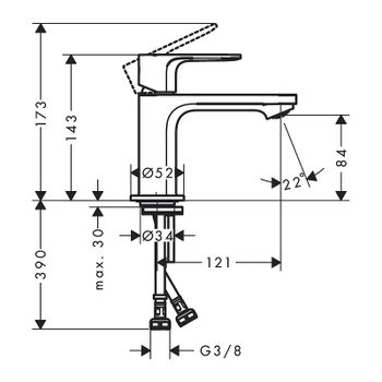 Смеситель для раковины Hansgrohe Rebris E 72554670 Черный матовый — фото 2, Смесители для раковины