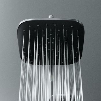 Душевая система Damixa Option DX218092300 с термостатом Черная матовая — фото 2, Душевые стойки