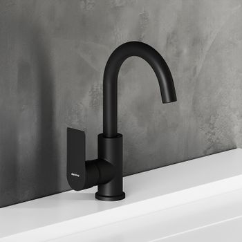 Смеситель для раковины Damixa Apollo 470220300 Черный матовый — фото 2, Смесители для раковины