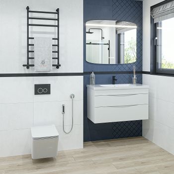 Тумба под раковину Caprigo Lento 100 36214-SF027 подвесная Белая матовая — фото 4, Тумбы под раковину