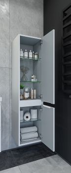 Шкаф пенал Caprigo Forte 35 R 36150R-SF027 подвесной Белый матовый — фото 2, Пеналы для ванной комнаты