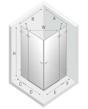 Душевой уголок New Trendy Avexa Black 100x110 EXK-1841 профиль Черный стекло прозрачное — фото 12, Прямоугольные душевые уголки