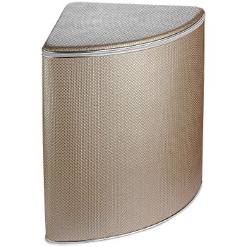Корзина для белья Geralis RBH-U Ромб Бежевая темная, кант Хром, угловая — фото 1, Корзины для белья