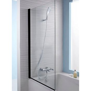 Шторка на ванну Jacob Delafon Struktura 80х140 E6D042-BL профиль Черный стекло прозрачное — фото 1, Шторки для ванной распашные