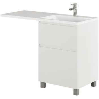 Тумба с раковиной Creto Cafor 120 R 19-W120R Белый глянец — фото 1, Тумбы с раковиной