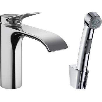 Смеситель для раковины Hansgrohe Vivenis 75210000 с гигиеническим душем Хром — фото 1, Смесители для раковины