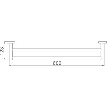 Полотенцедержатель Haiba HB1909 двойной Хром — фото 2, Полотенцедержатели