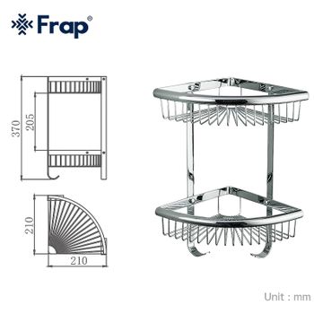 Полка корзина Frap F352-1 угловая Хром — фото 4, Полки для ванной и душа