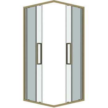 Душевой уголок Grossman Cosmo 80х80 300.K33.02.8080.32.00 профиль Золото сатин стекло прозрачное — фото 10, Квадратные душевые уголки