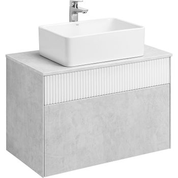 Товар: Тумба под раковину Aquaton Марбл 80 1A276201MH4C0 подвесная Слэйт Белый матовый - фото 1 Тумба под раковину Aquaton Марбл 80 1A276201MH4C0 подвесная Слэйт Белый матовый — фото 1, Тумбы под раковину